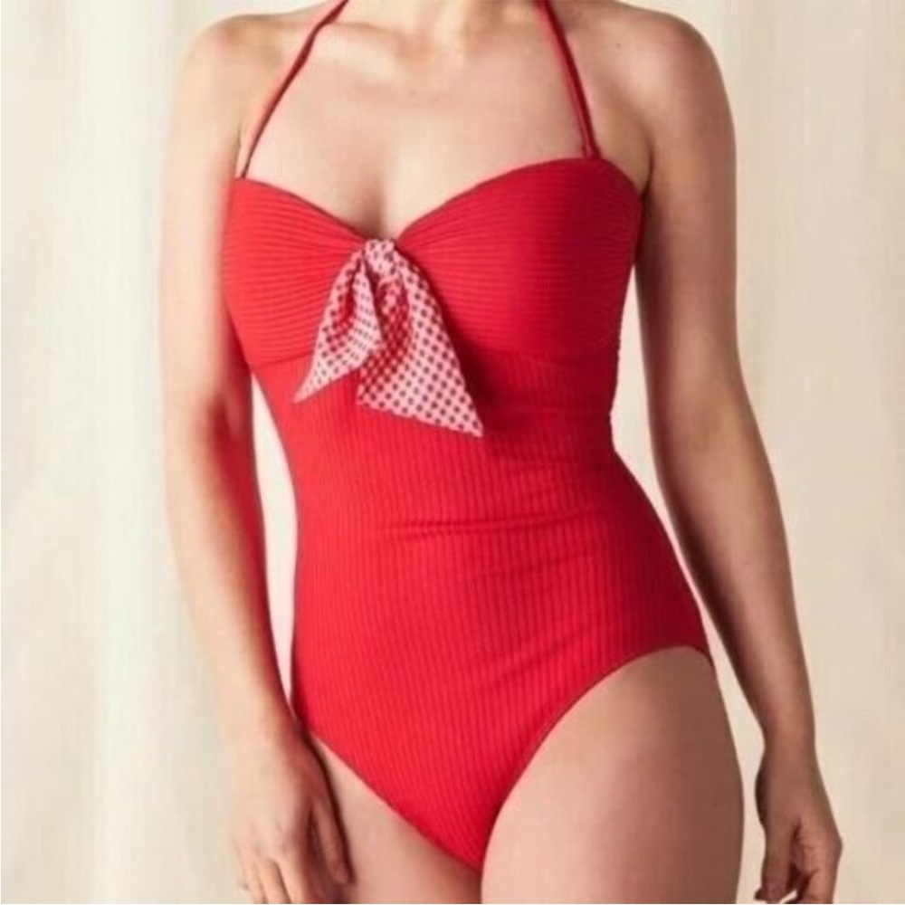 MATILDA JANE Size Medium Poolside Party RED ONE PIECE SWIMSUIT